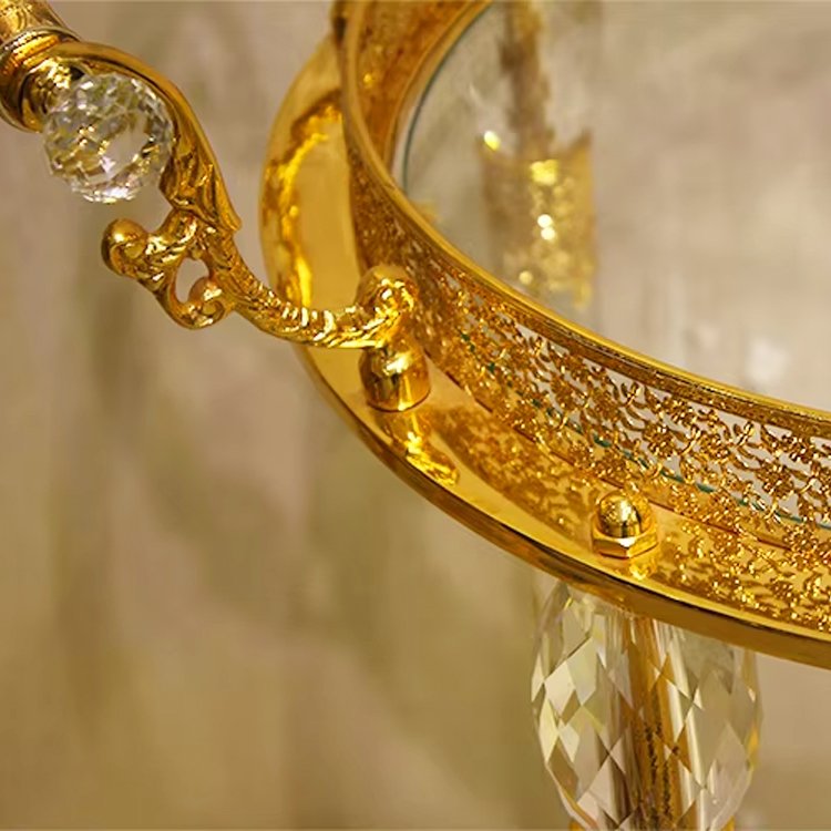 Wholesale Luxury Double Glass Hotel Trolley High Quality for Kitchen Dining Living Room Use Golden Color - Image 2