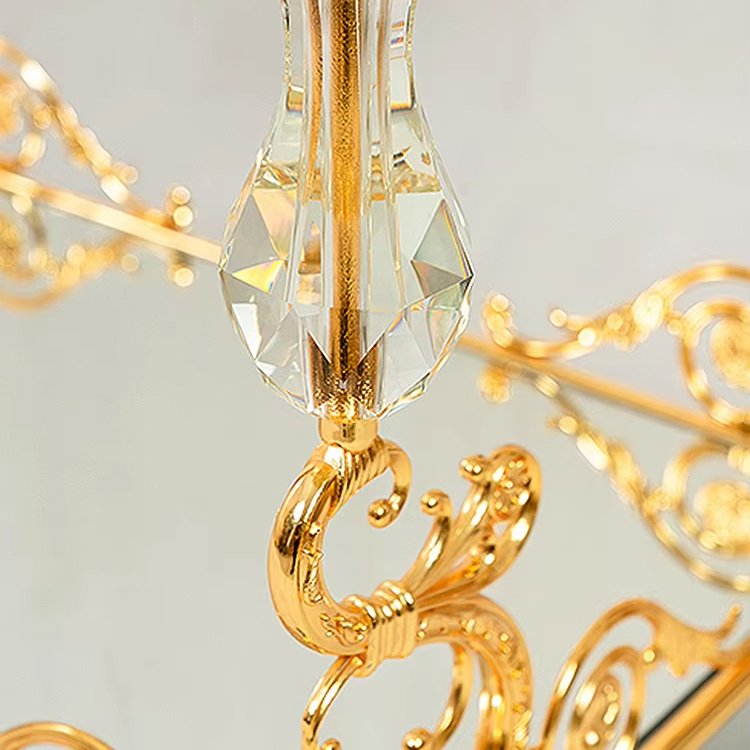 Wholesale Luxury Golden Hotel Trolley with Double Glass High Quality for Kitchen Dining Living Room Use - Image 3