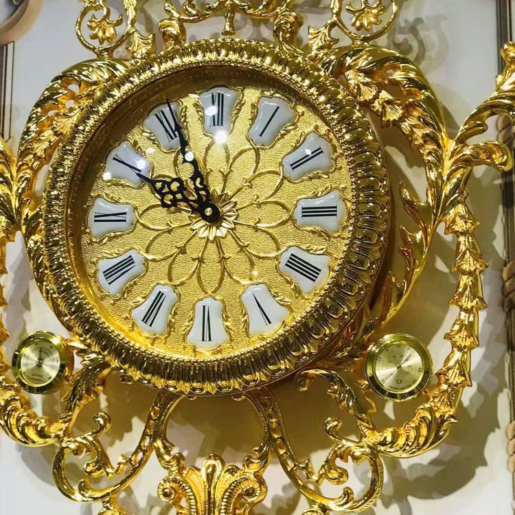 European Design Wall Clock Luxury Decoration Wall Clocks Handmade Golden Antique Style Wall Clock - Image 5