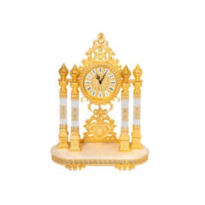 Antique Luxury Desk Clock with Copper Gold-Plated Crystal Quartz Needle Display Home Decoration Table Clock for Everyday Use