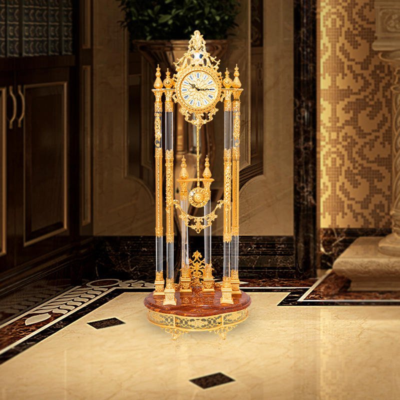 Grandfather Clock of the Home Decoration Hotel of European Old Style Is Golden Floor Clock Standing Clock - Image 5