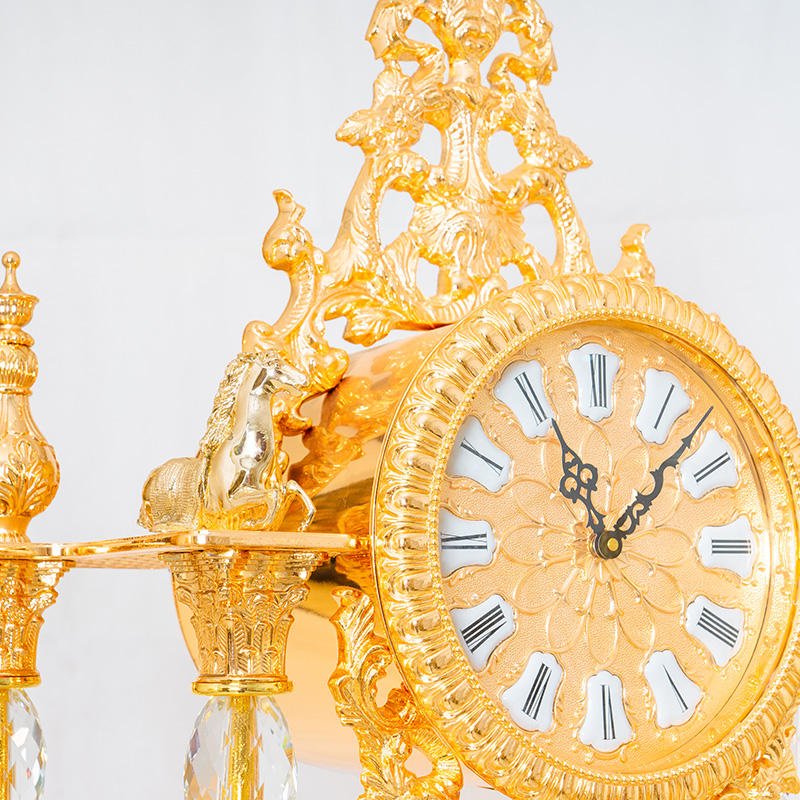 Antique Style Golden Copper Luxury Vintage Grandfather Clock Home Decor Standing Floor Clocks - Image 6