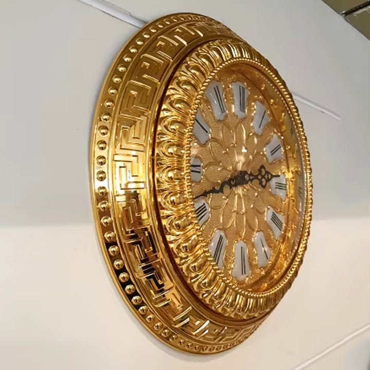 Wall Clock Luxury Home Decoration Design Style Living Room Large Brass Custom 24K Golden Wall Clock - Image 3