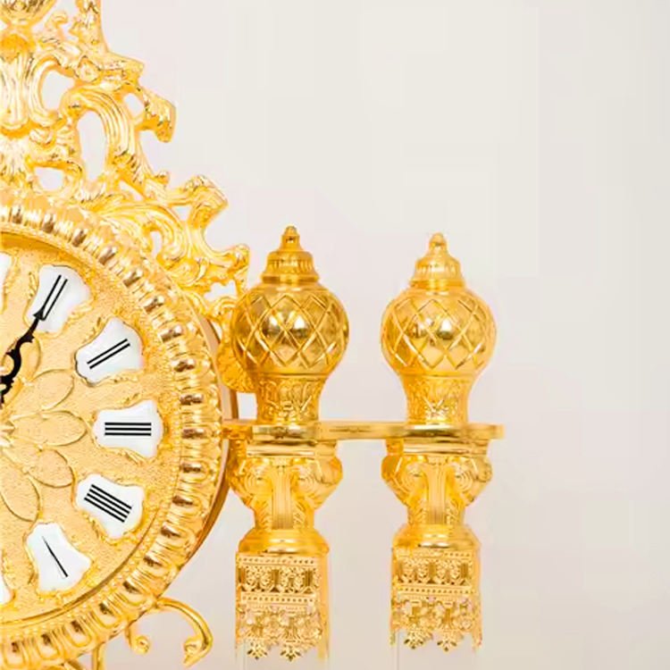 Antique Luxury Desk Clock with Copper Gold-Plated Crystal Quartz Needle Display Home Decoration Table Clock for Everyday Use - Image 4