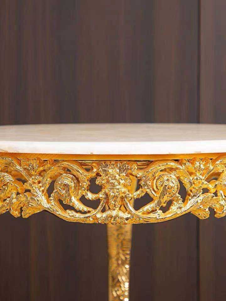 European Palace Luxury Home Wedding Hotel Dining Chair Gold-plated Copper a Set of Leisure Chair - Image 5