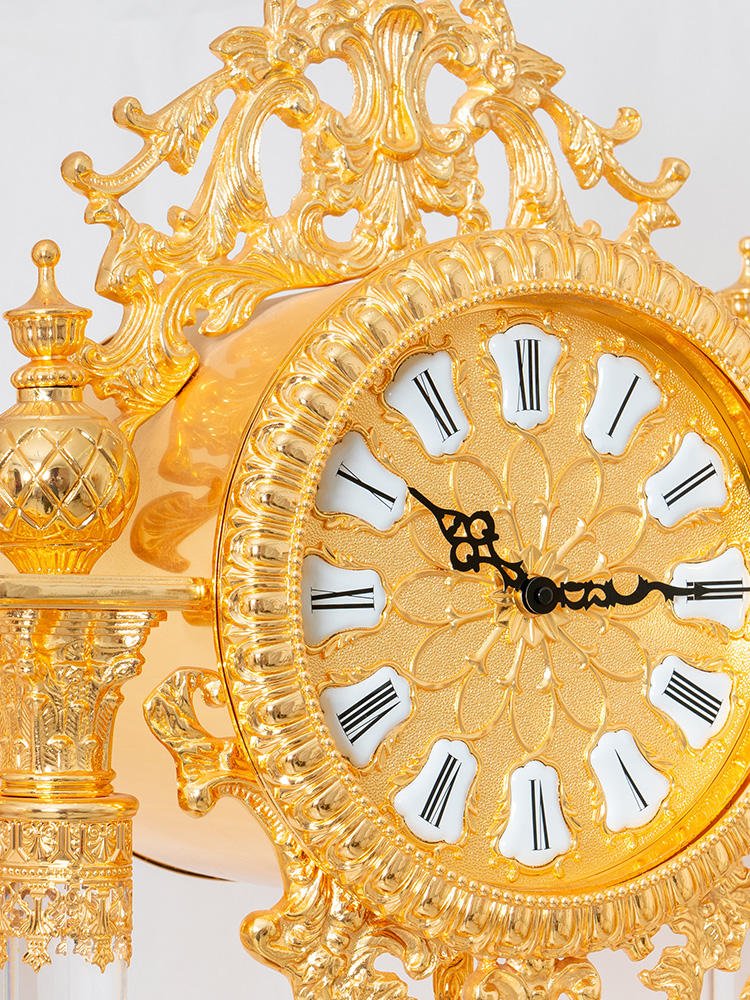 Grandfather Clock of the Home Decoration Hotel of European Old Style Is Golden Floor Clock Standing Clock - Image 4