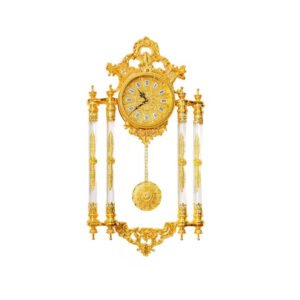 Hot Home Hotel Wall Clock Copper Plated Crystal with Quartz Movement Silent Scanning Glass Mirror Stereoscopic Wall Clock Design