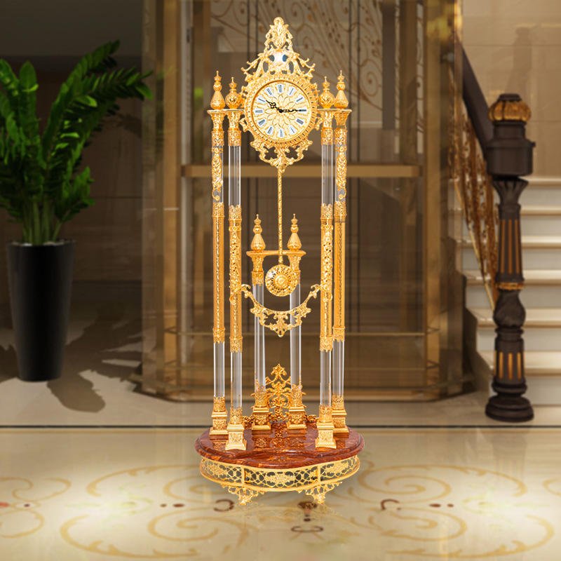Grandfather Clock of the Home Decoration Hotel of European Old Style Is Golden Floor Clock Standing Clock - Image 3
