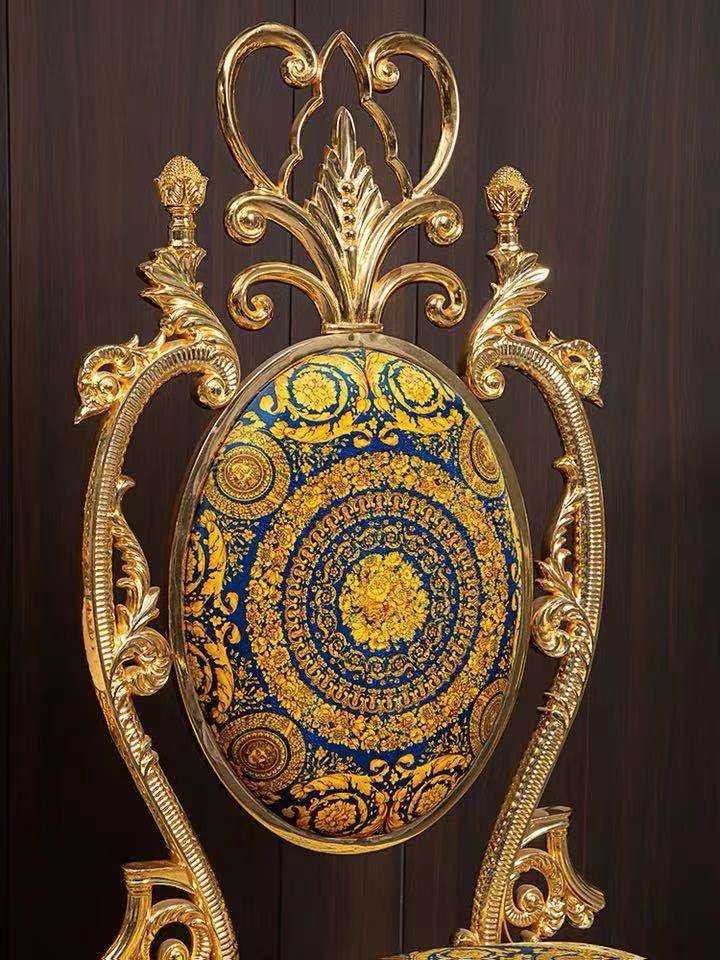 European Palace Luxury Home Wedding Hotel Dining Chair Gold-plated Copper a Set of Leisure Chair - Image 3