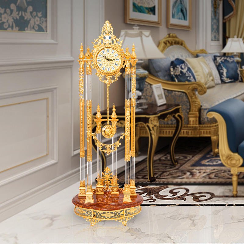 Grandfather Clock of the Home Decoration Hotel of European Old Style Is Golden Floor Clock Standing Clock - Image 2