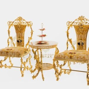 Italian Royal Style Hotel Home Living Room Chair Golden Dining Chair Leisure Chair