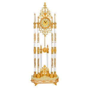 Floor Clock Gold Vintage Floor Clock Luxury Antique Style Metal Floor Standing Grandfather Clock