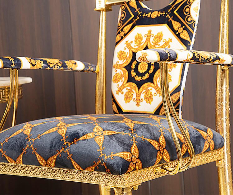 Design Wholesale High Quality Luxury Gold Metal Tall Chair for Restaurant Dining - Image 2