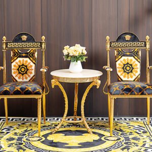 Design Wholesale High Quality Luxury Gold Metal Tall Chair for Restaurant Dining